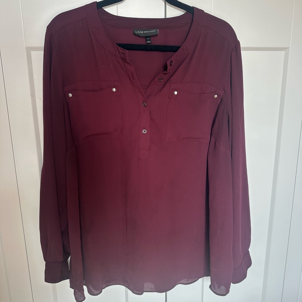 Lane Bryant Deep Burgundy Blouse